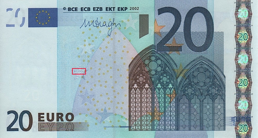 Billet de 20 € 2002 Pays-Bas