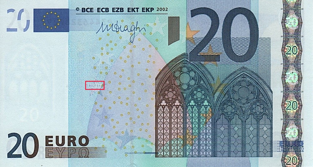 Billet de 20 € 2002 Pays-Bas