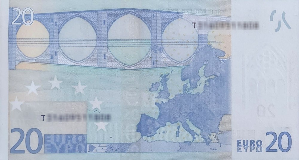 Détail du billet de 20 € 2002 Irlande