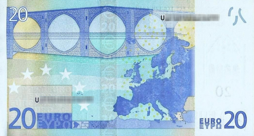 Détail du billet de 20 € 2002 France