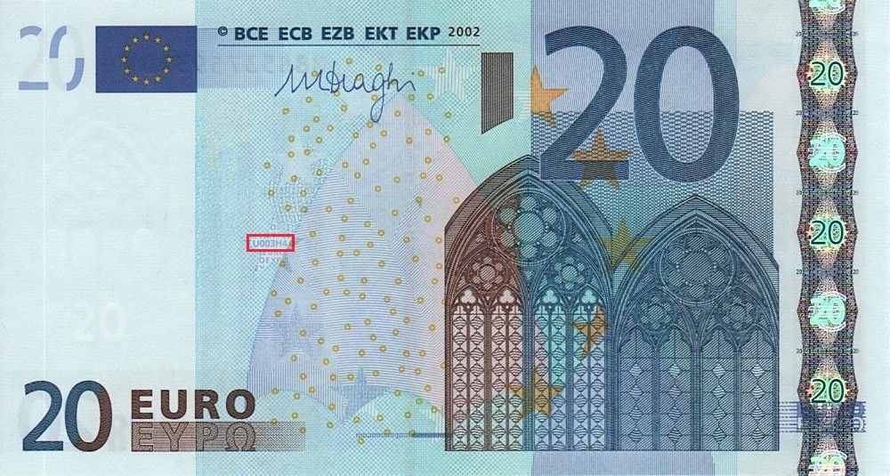 Billet de 20 € 2002 Portugal