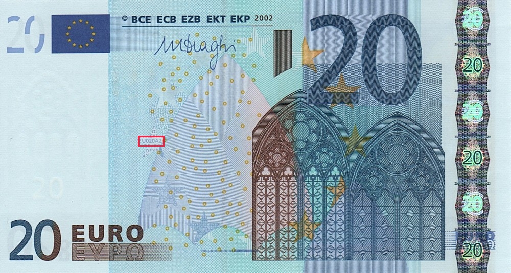 Billet de 20 € 2002 Portugal