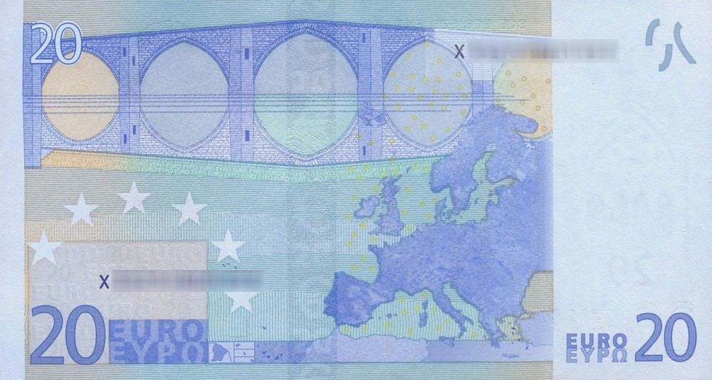 Détail du billet de 20 € 2002 Allemagne