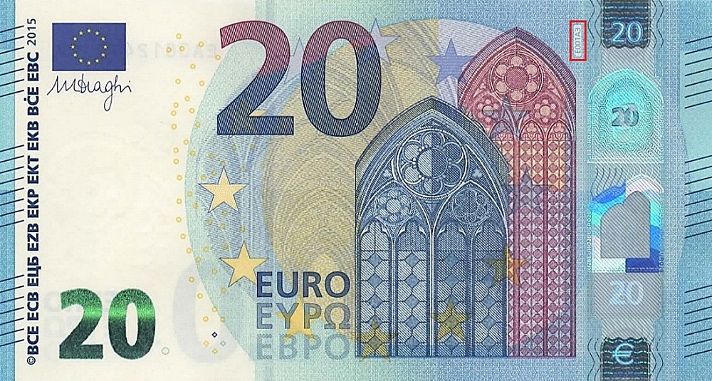 Billet de 20 € 2015 France (Oberthur)