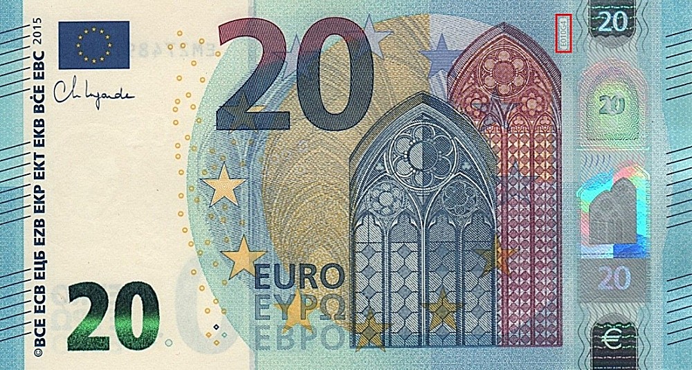 Billet de 20 € 2015 France (Oberthur)