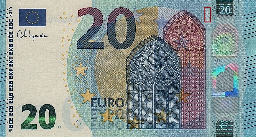 Billet de 20 € 2015 France (Oberthur)