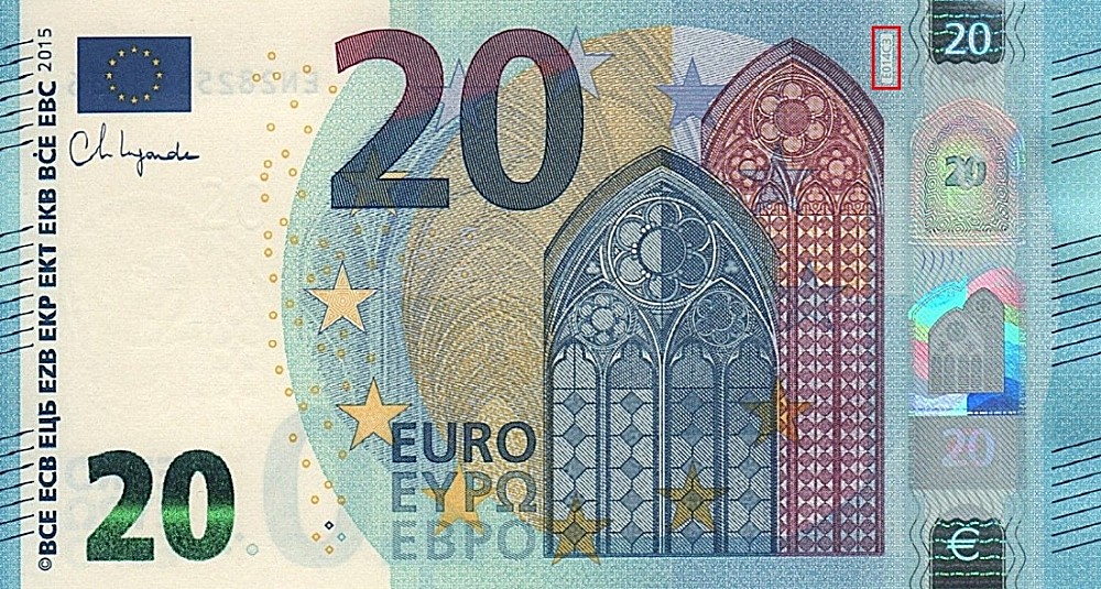 Billet de 20 € 2015 France (Oberthur)