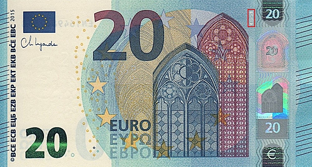 Billet de 20 € 2015 France (Oberthur)