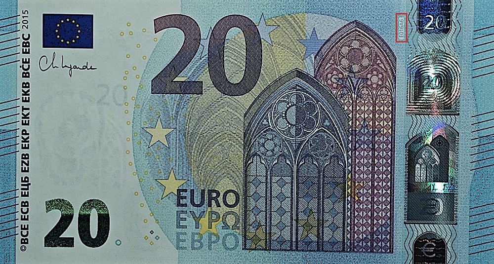Billet de 20 € 2015 France (Oberthur)