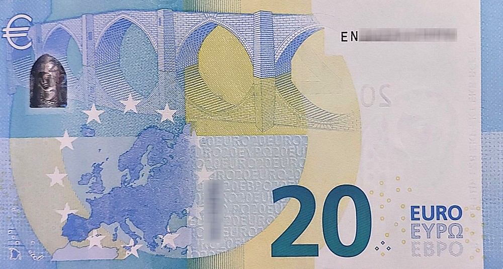 Détail du billet de 20 € 2015 France (Oberthur)