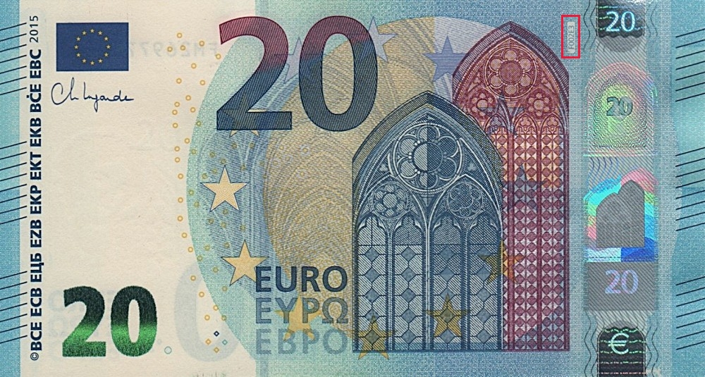 Billet de 20 € 2015 Bulgarie (Oberthur)