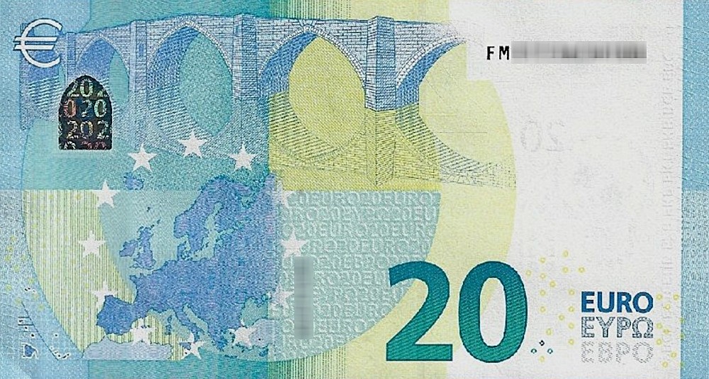 Détail du billet de 20 € 2015 Bulgarie (Oberthur)