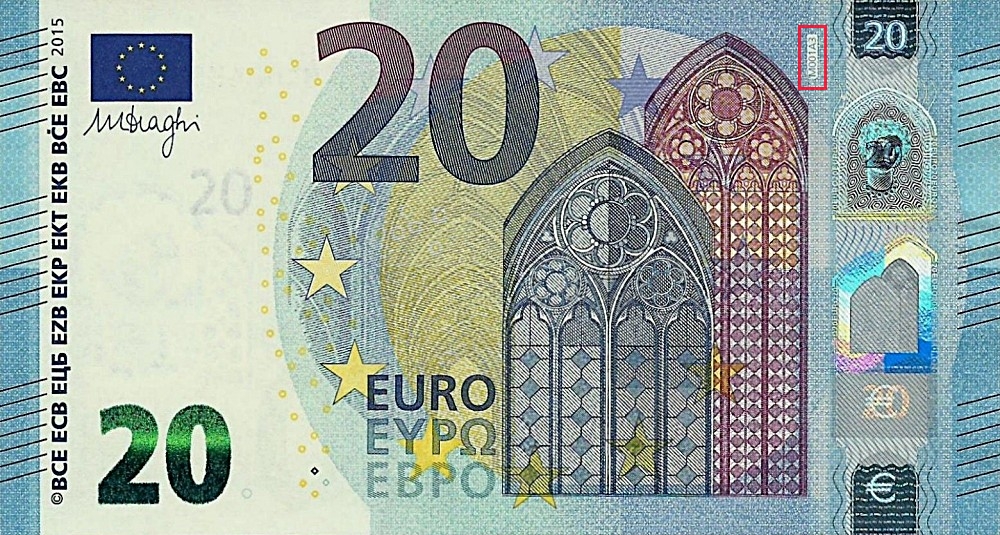 Billet de 20 € 2015 Portugal