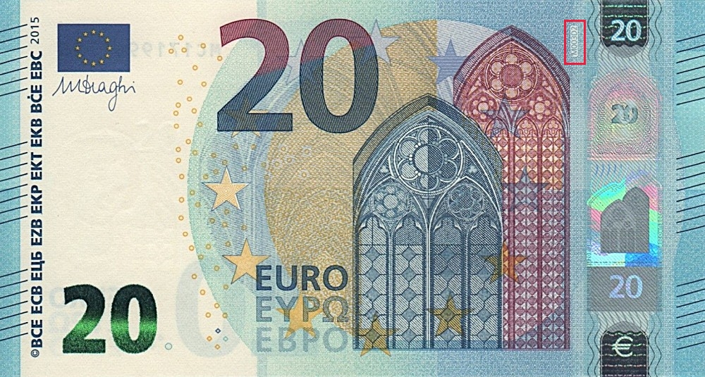 Billet de 20 € 2015 Portugal