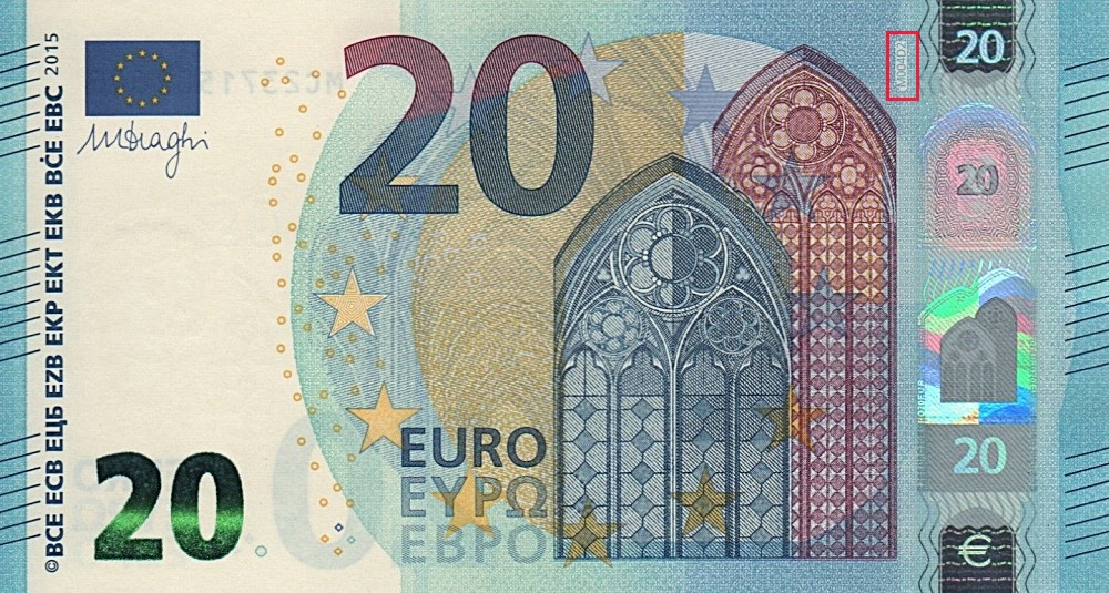 Billet de 20 € 2015 Portugal