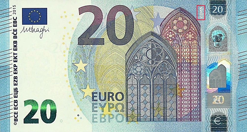 Billet de 20 € 2015 Portugal