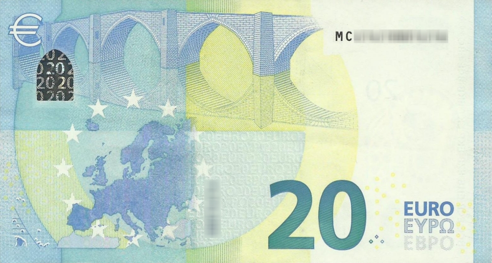 Détail du billet de 20 € 2015 Portugal