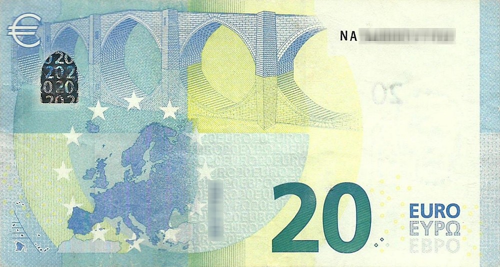 Détail du billet de 20 € 2015 Autriche