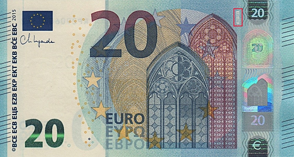 Billet de 20 € 2015 Allemagne