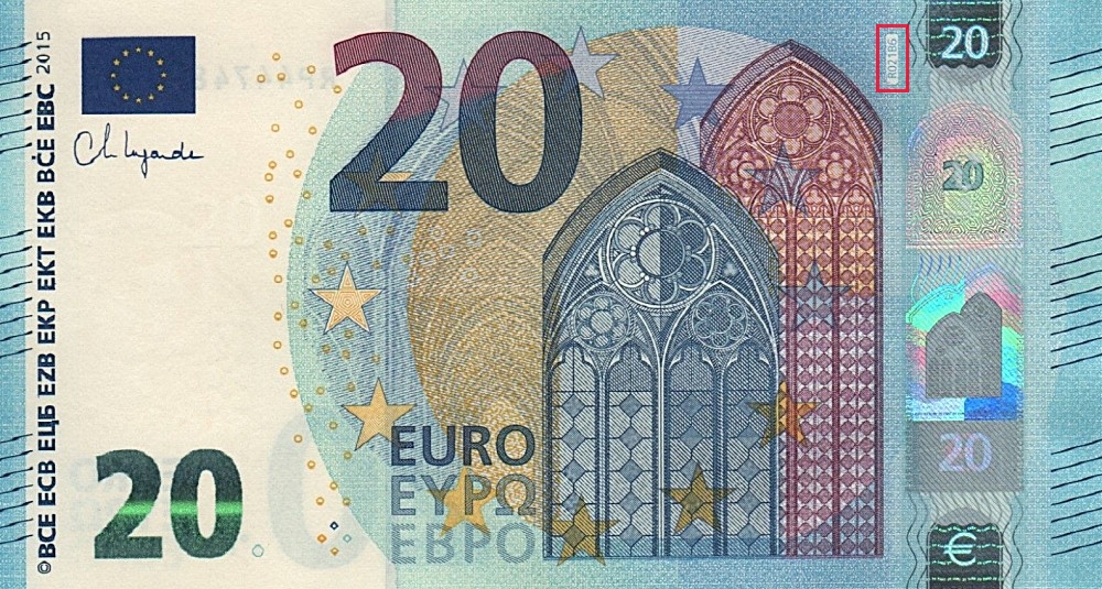 Billet de 20 € 2015 Allemagne
