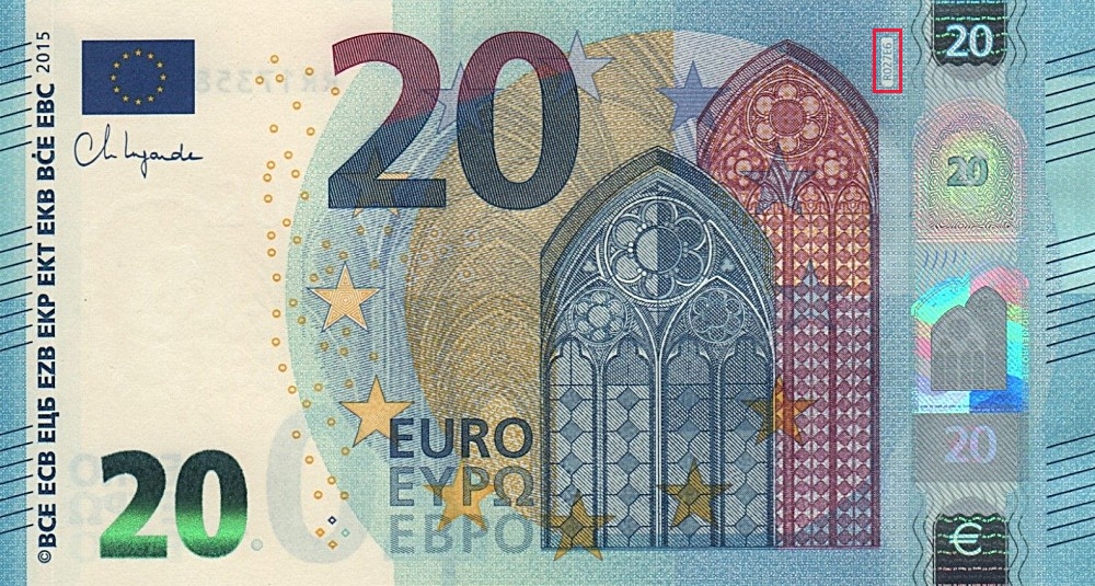 Billet de 20 € 2015 Allemagne