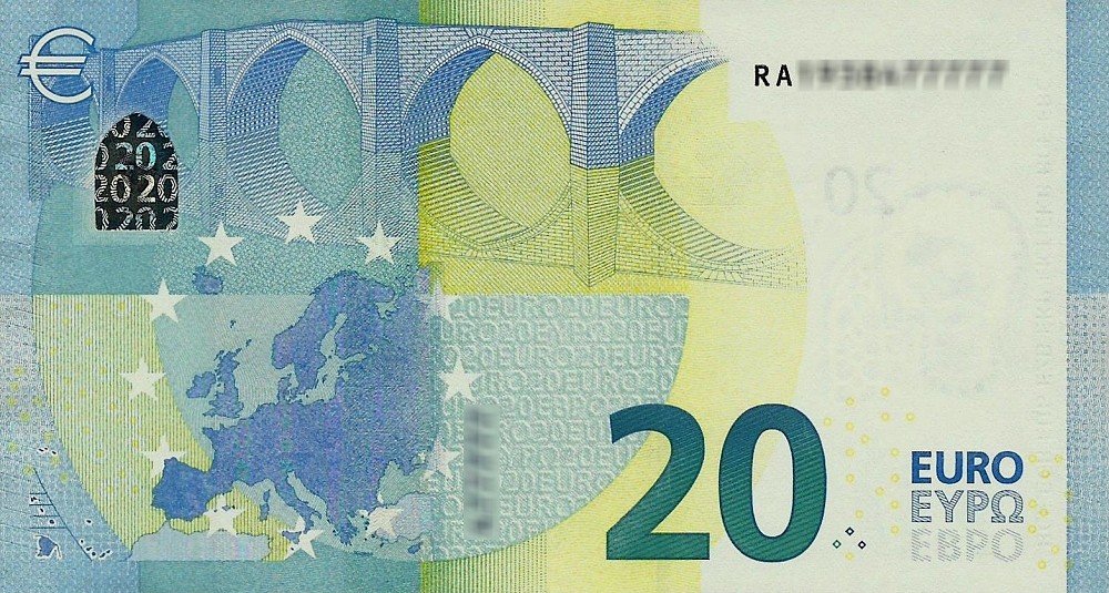Détail du billet de 20 € 2015 Allemagne
