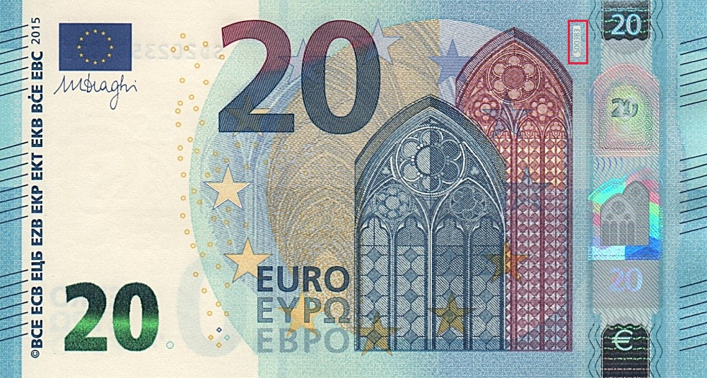 Billet de 20 € 2015 Italie