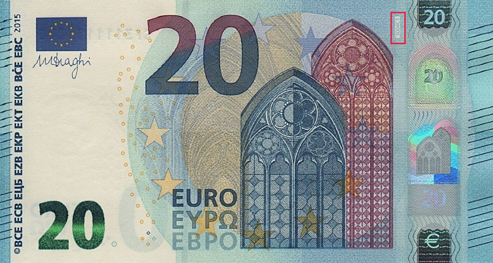 Billet de 20 € 2015 Italie