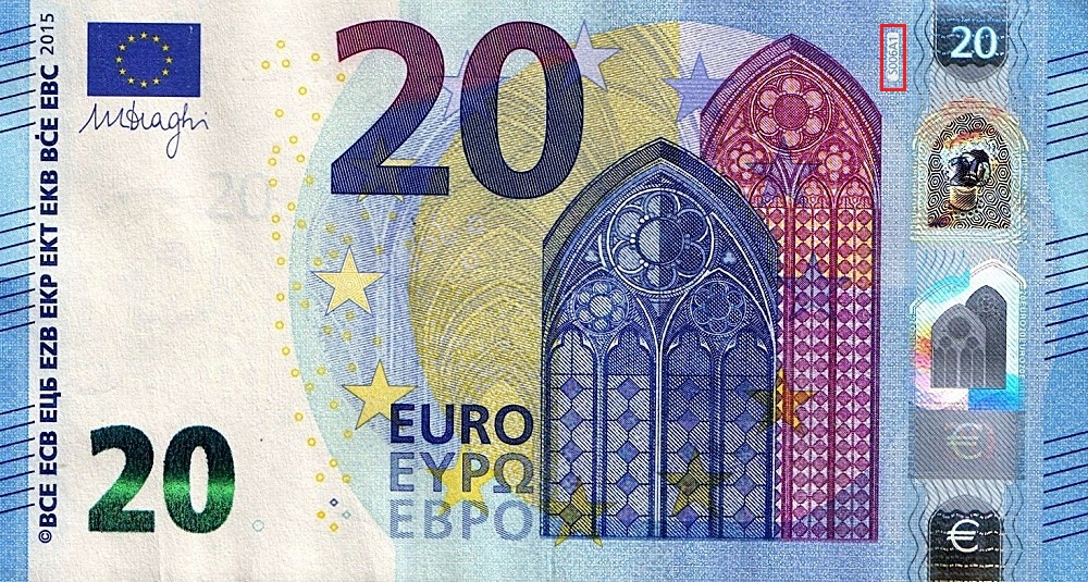 Billet de 20 € 2015 Italie