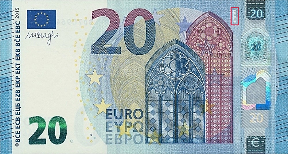 Billet de 20 € 2015 Italie