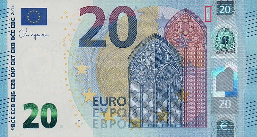 Billet de 20 € 2015 Italie