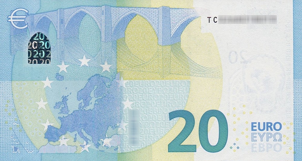 Détail du billet de 20 € 2015 Irlande