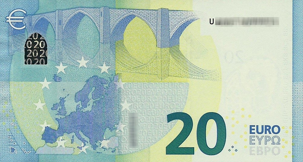 Détail du billet de 20 € 2015 France
