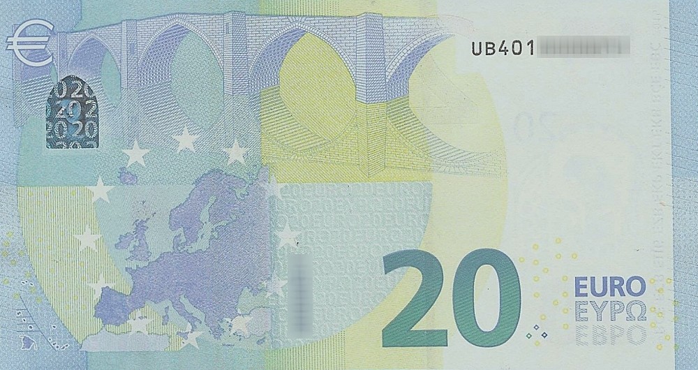Détail du billet de 20 € 2015 France