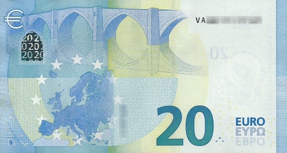 Détail du billet de 20 € 2015 Espagne