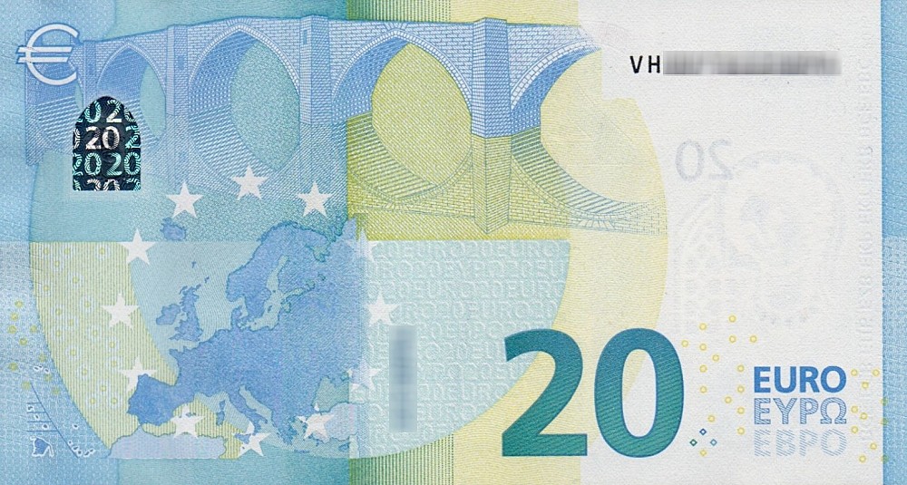 Détail du billet de 20 € 2015 Espagne
