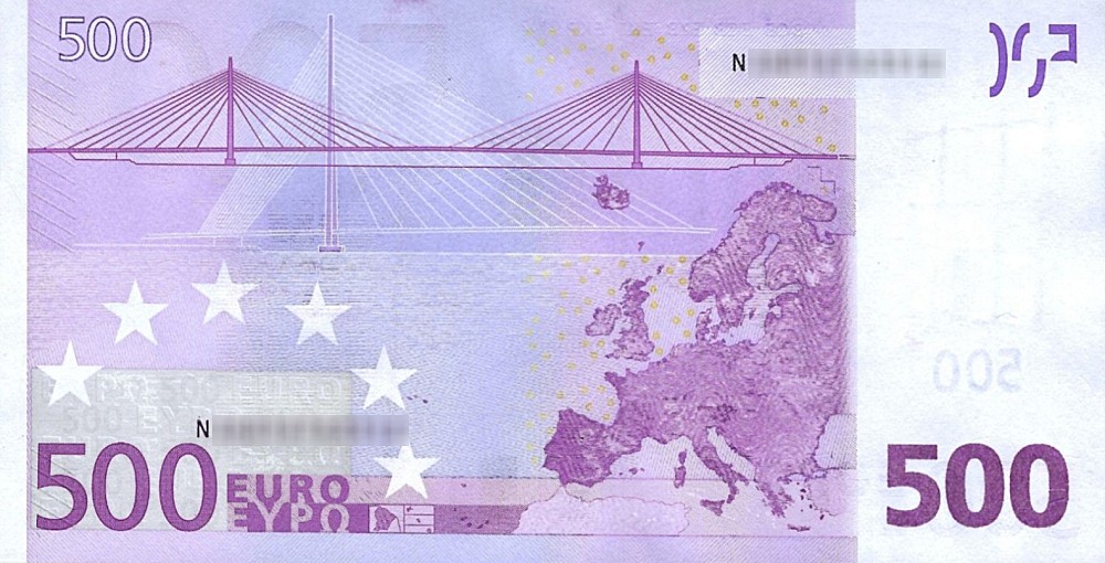 Détail du billet de 500 € 2002 Autriche