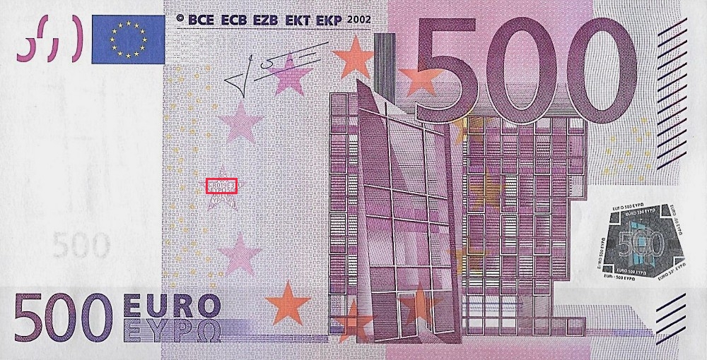 Billet de 500 € 2002 Allemagne