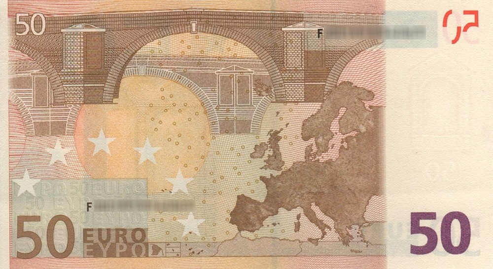 Détail du billet de 50 € 2002 Malte