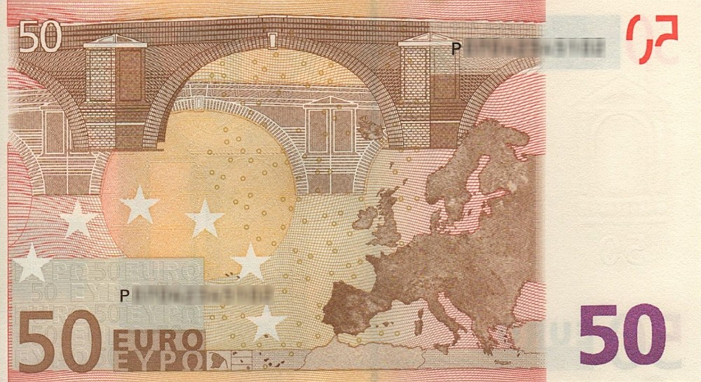 Détail du billet de 50 € 2002 Pays-Bas