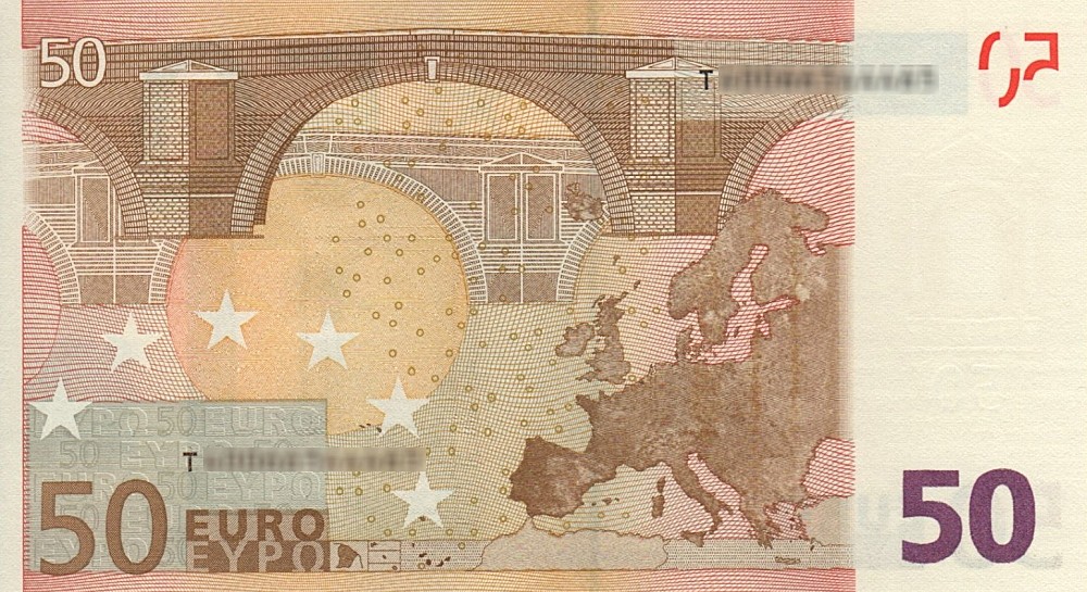Détail du billet de 50 € 2002 Irlande