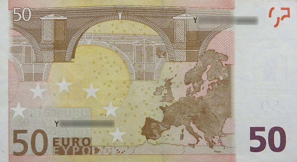 Détail du billet de 50 € 2002 Grèce