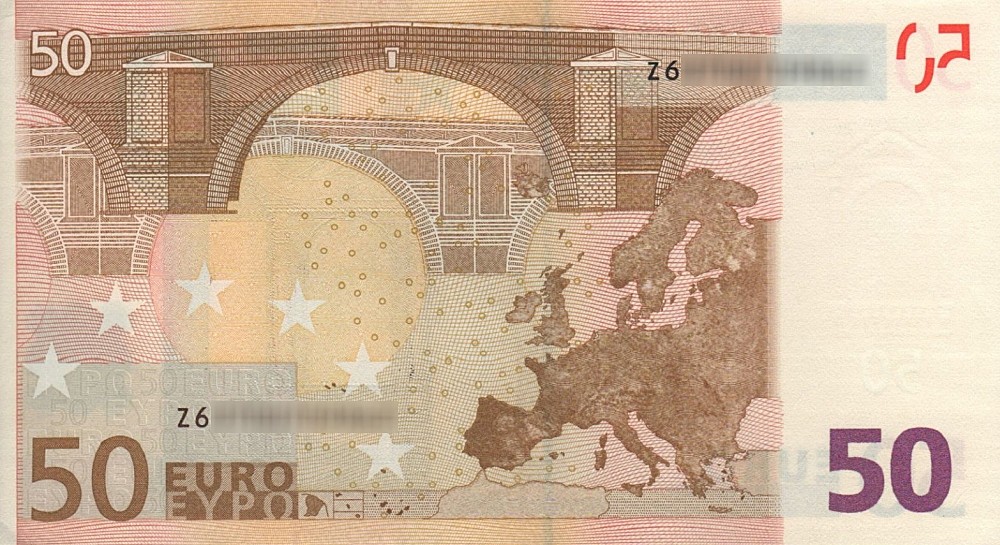 Détail du billet de 50 € 2002 Belgique