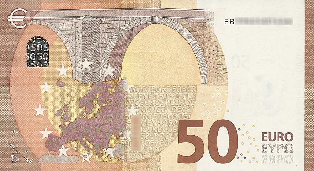 Détail du billet de 50 € 2017 France (Oberthur)