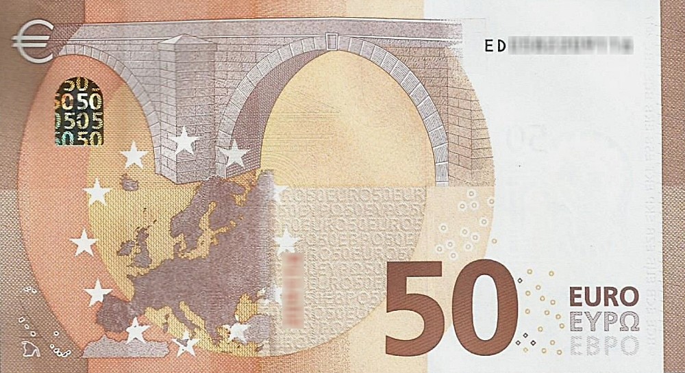 Détail du billet de 50 € 2017 France (Oberthur)