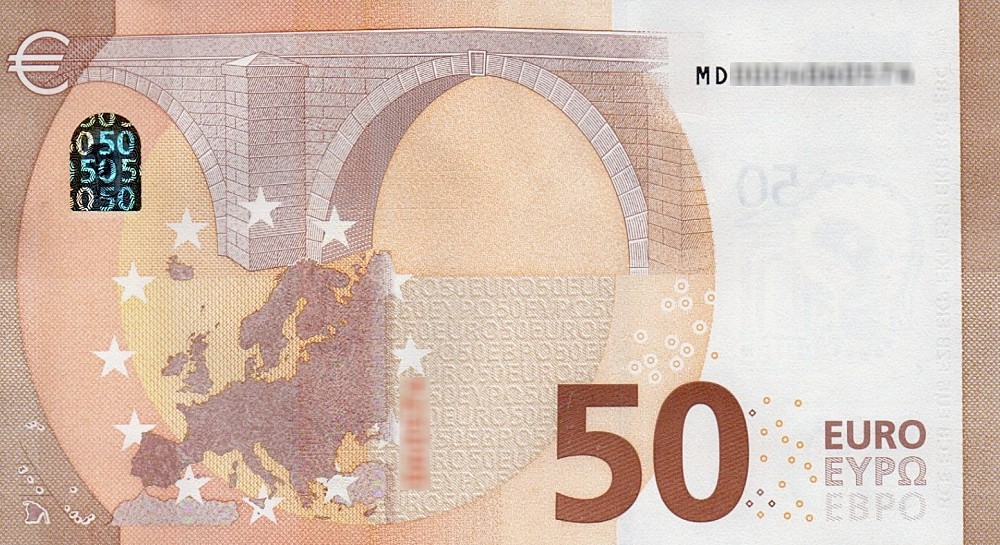 Détail du billet de 50 € 2017 Portugal