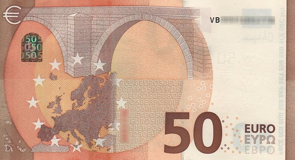 Détail du billet de 50 € 2017 Espagne