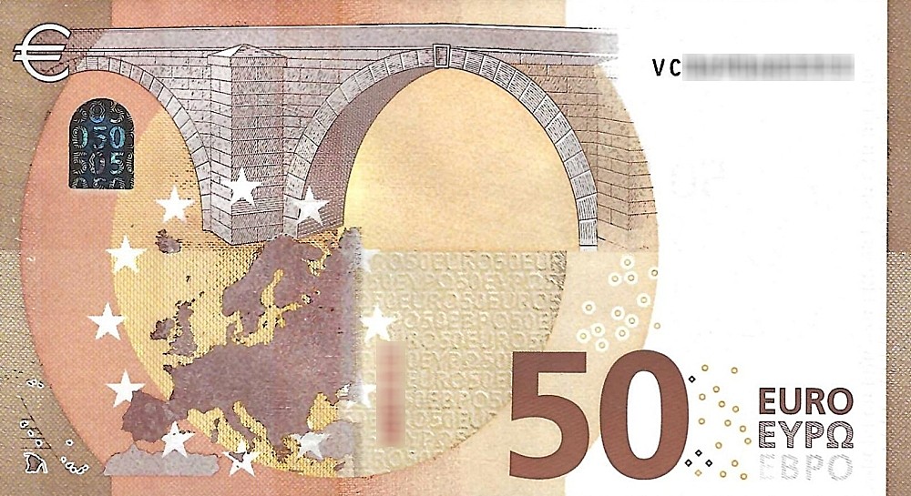 Détail du billet de 50 € 2017 Espagne