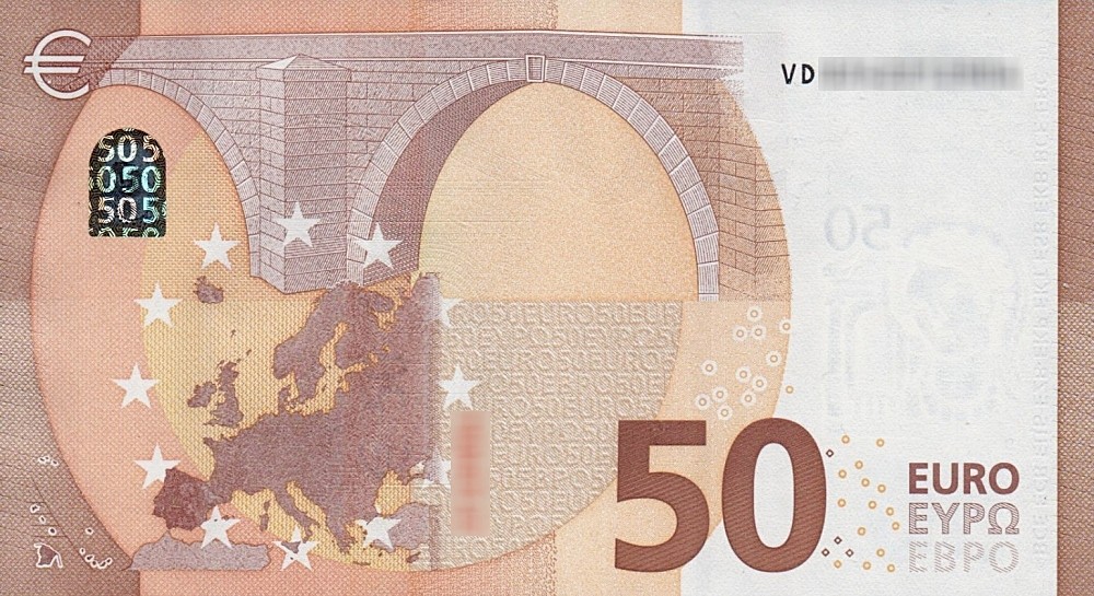 Détail du billet de 50 € 2017 Espagne
