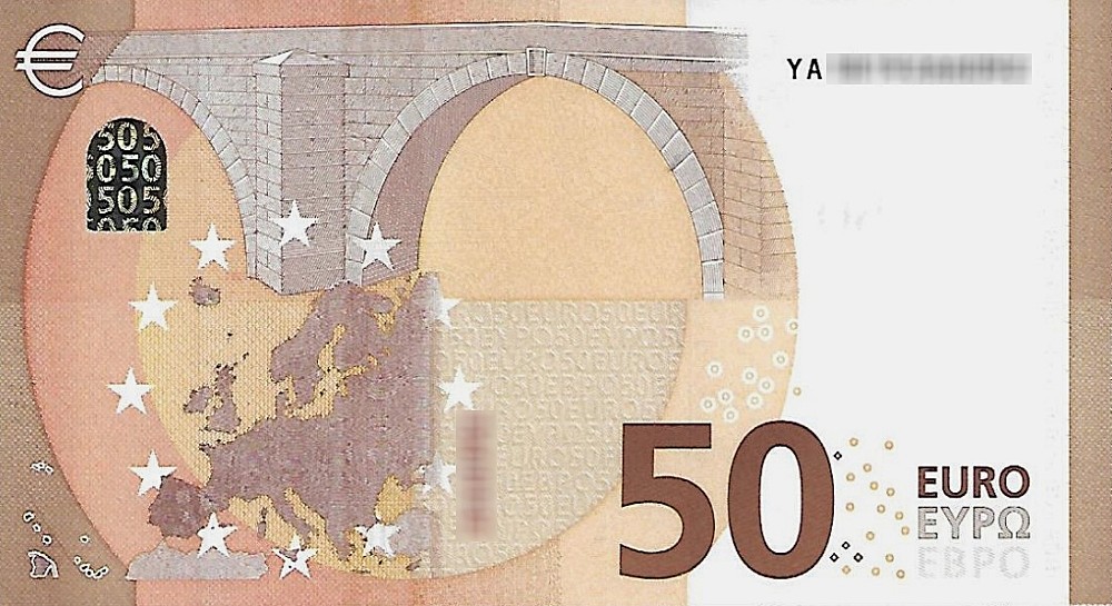 Détail du billet de 50 € 2017 Grèce